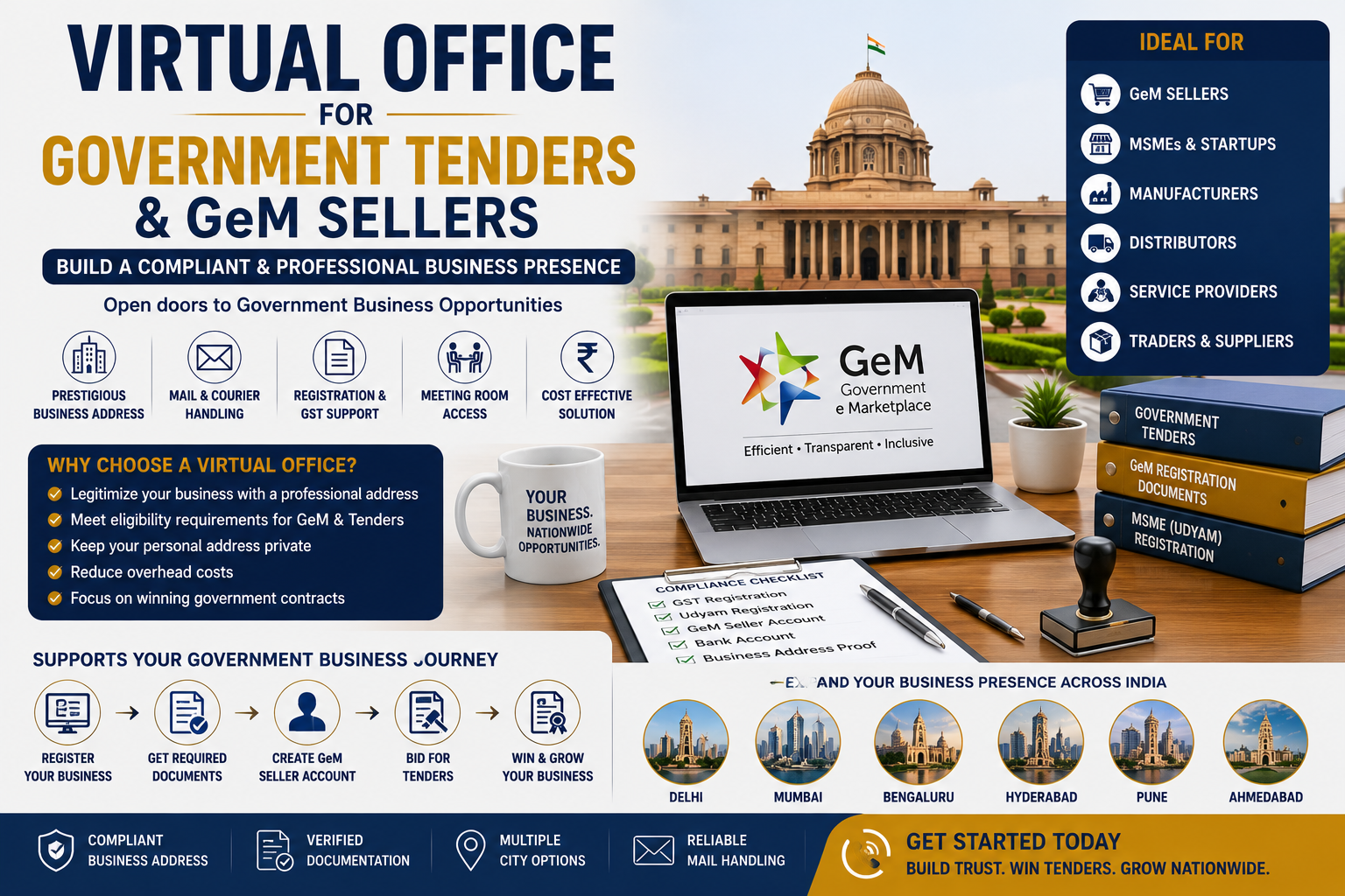 Virtual Office for Government Tenders & GeM Sellers | Complete Guide