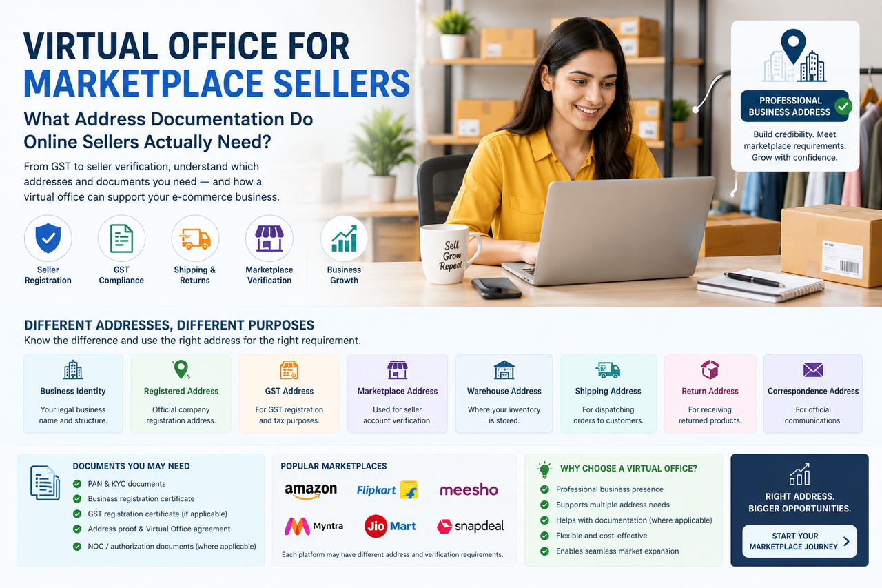 Virtual Office for Marketplace Sellers and online business address documentation